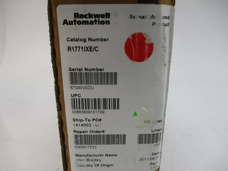 ALLEN BRADLEY 1771-IXE SER. C F/W B 5VDC 0.85A REMAN