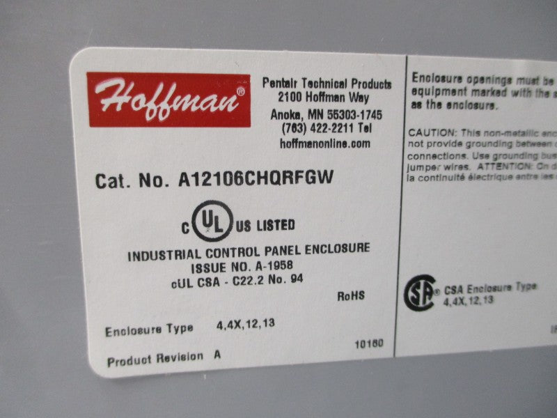 HOFFMAN A12106CHQRFGW NSMP