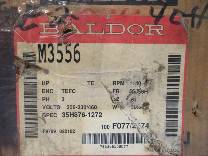 BALDOR M3556 35H876-1272 208-230/460V 3.6-3.4/1.7A NSMP