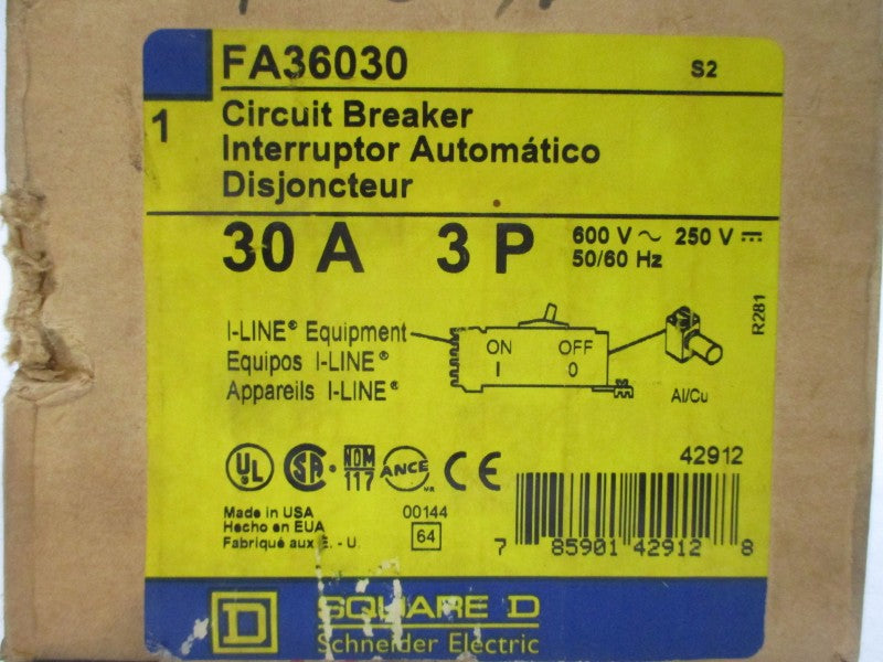 SQUARE D FA36030 600V 30A (GREY) NSMP