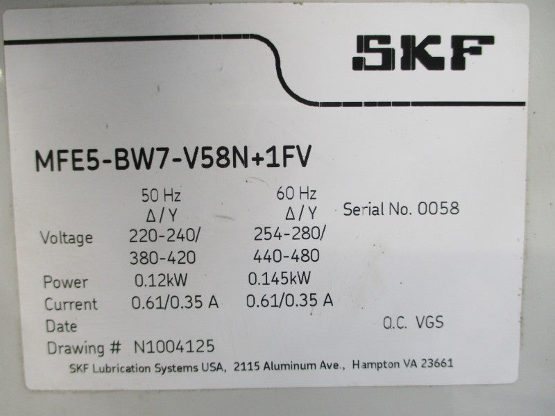 SKF MFE5-BW7-V58N+1FV 440-480V 0.61/0.35A UNMP