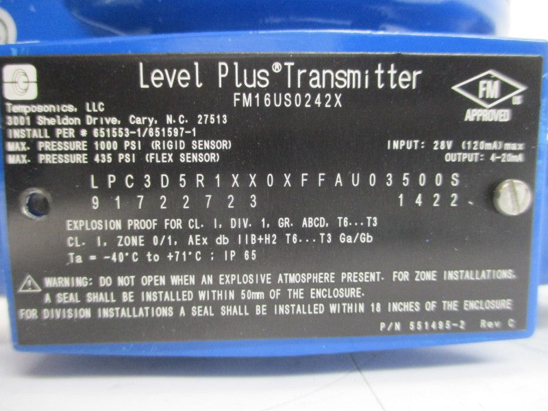 MTS TEMPOSONICS FM16US0242X 551495-2 28V REV. C NSNP