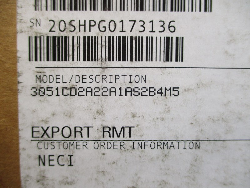 ROSEMOUNT 3051CD2A22A1AS2B4M5 10.5-42.4VDC 2500PSI NSMP