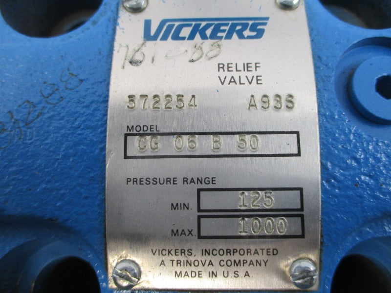 VICKERS CG06B50 572254 125-1000PSI NSNP