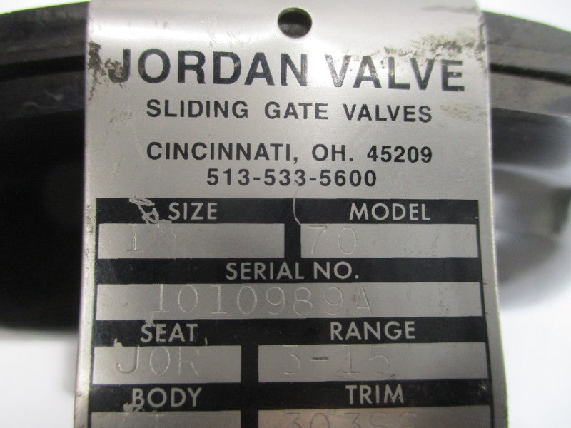 JORDAN VALVE 70 3-15PSI 500'F 1" NSNP