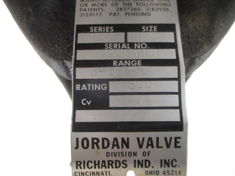 JORDAN VALVE 70 3-15PSI 1/2" UNMP