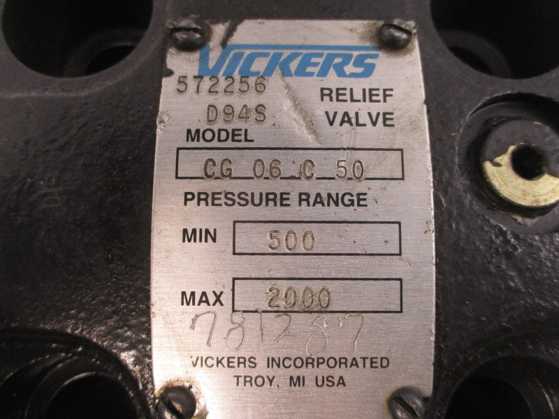 VICKERS CG06C50 572256 500-2000PSI NSNP