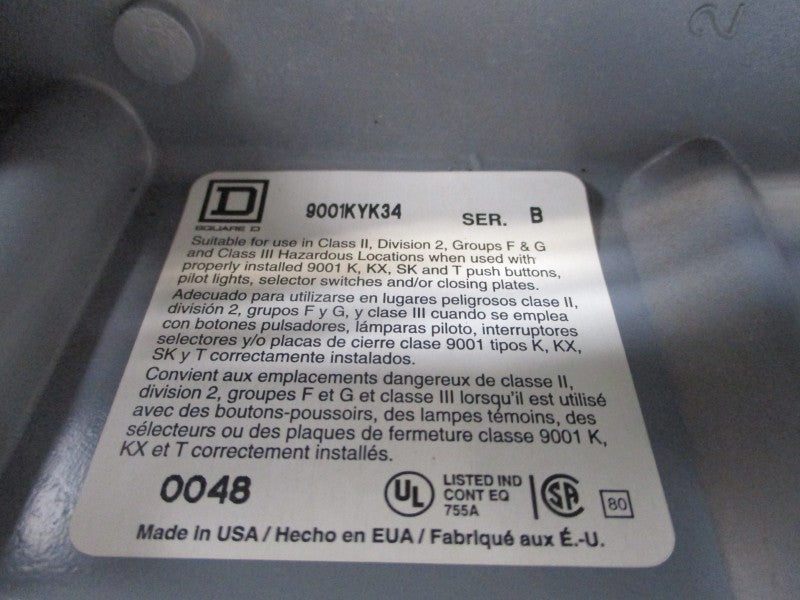 SQUARE D 9001KYK34 SER. B NSMP