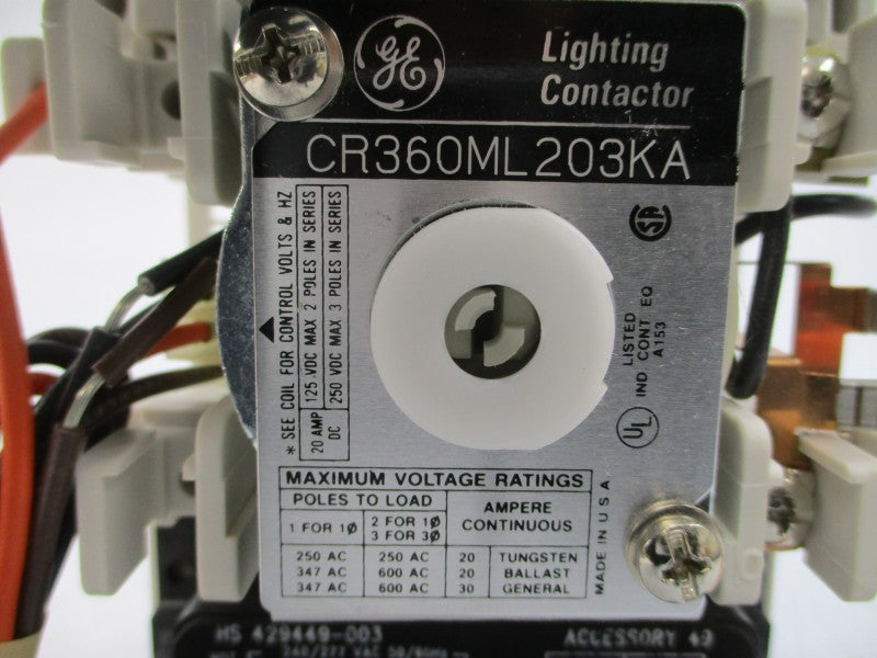 GENERAL ELECTRIC CR360ML203KAB12AA 265-277V 20A NSMP