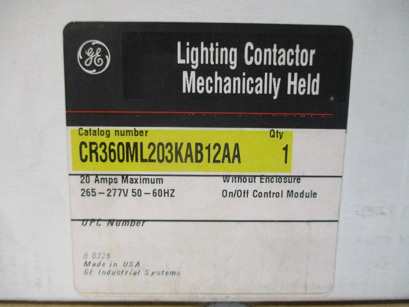 GENERAL ELECTRIC CR360ML203KAB12AA 265-277V 20A NSMP