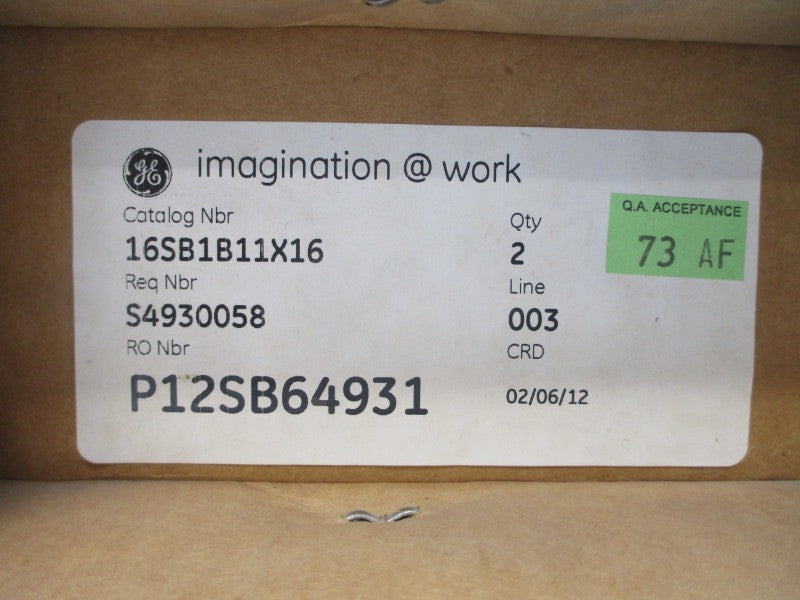 GENERAL ELECTRIC 16SB1B11X16 SB-1 NSMP