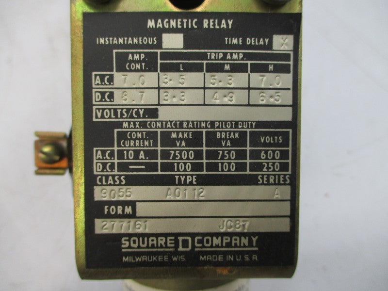 SQUARE D 9055AO-112 SER. A 600VAC 3.5-7.0A NSMP