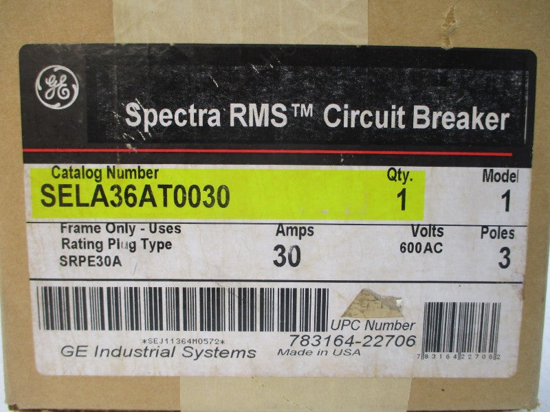 GENERAL ELECTRIC SELA36AT0030 600VAC 30A NSMP