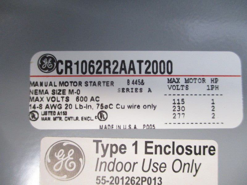 GENERAL ELECTRIC CR1062R2AAT2000 SER. A 600VAC NSNP