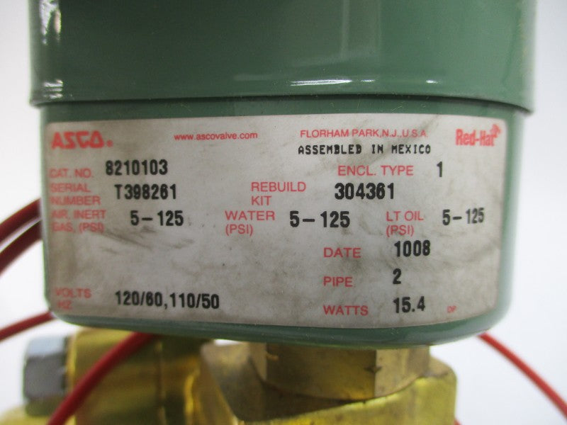 ASCO 8210103 110/120V 5-125PSI 2" UNMP