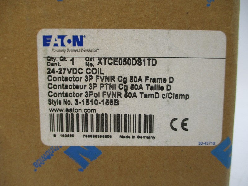 EATON XTCE050DS1TD 24-27VDC 50A NSMP