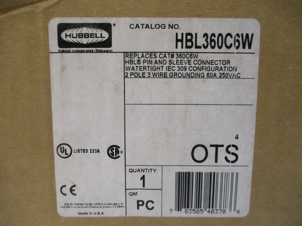HUBBELL HBL360C6W 250VAC 60A NSMP