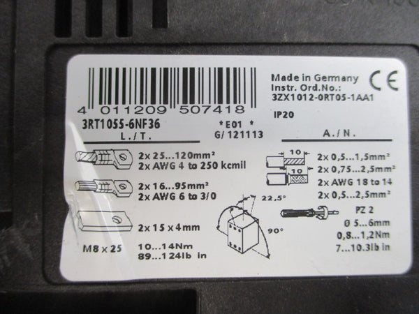 SIEMENS 3RT1055-6NF36 96-127VDC 195A NSNP