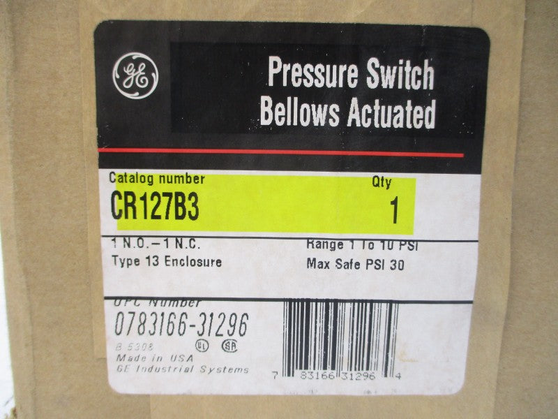 GENERAL ELECTRIC CR127B3 1-10PSI NSFS