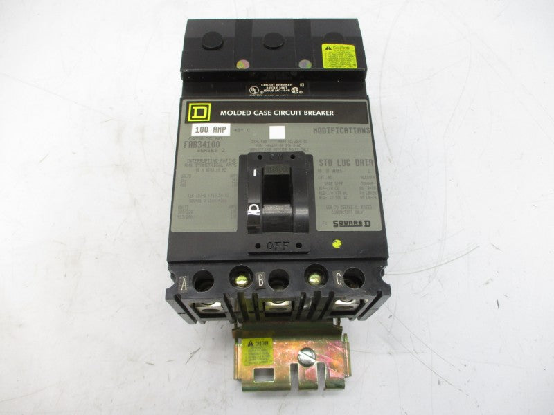 SQUARE D FAB34100 SER. 2 480VAC 100A NSMP