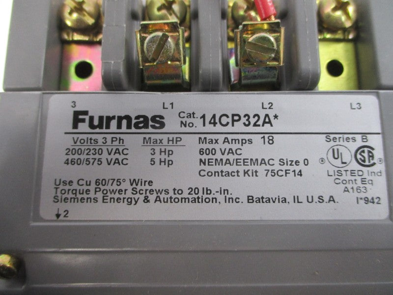 FURNAS 14CP32AD SER. B 200-208VAC 18A NSMP