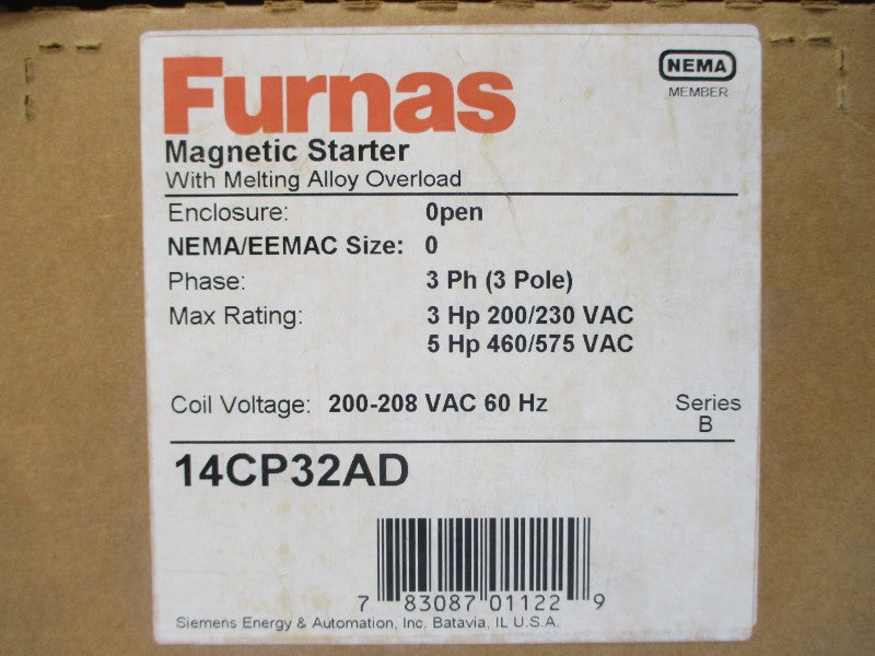 FURNAS 14CP32AD SER. B 200-208VAC 18A NSMP