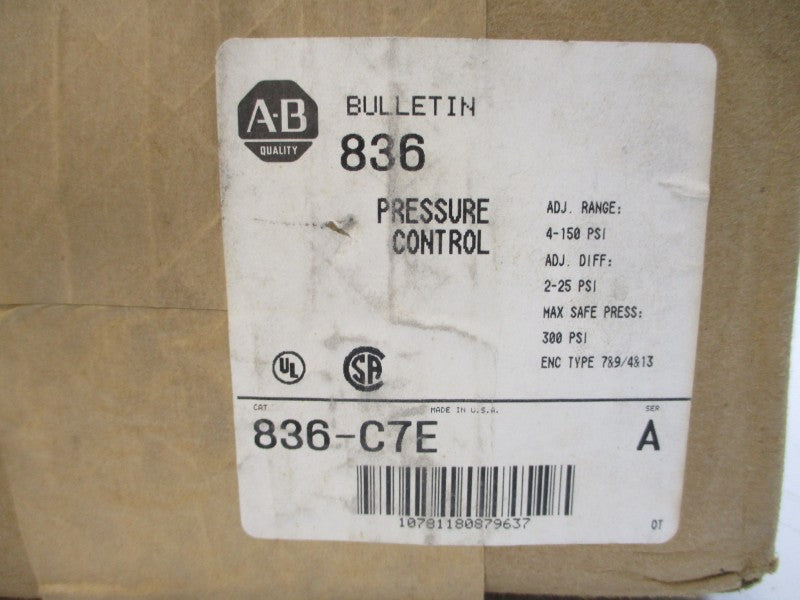 ALLEN BRADLEY 836-C7E SER. A 4-150PSI (BR/WH) NSFS