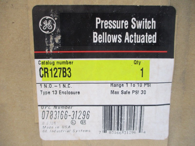 GENERAL ELECTRIC CR127B3 1-10PSI NSFS