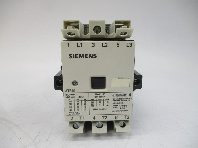 SIEMENS 3TF4911-0AC2 24V 105A NSMP
