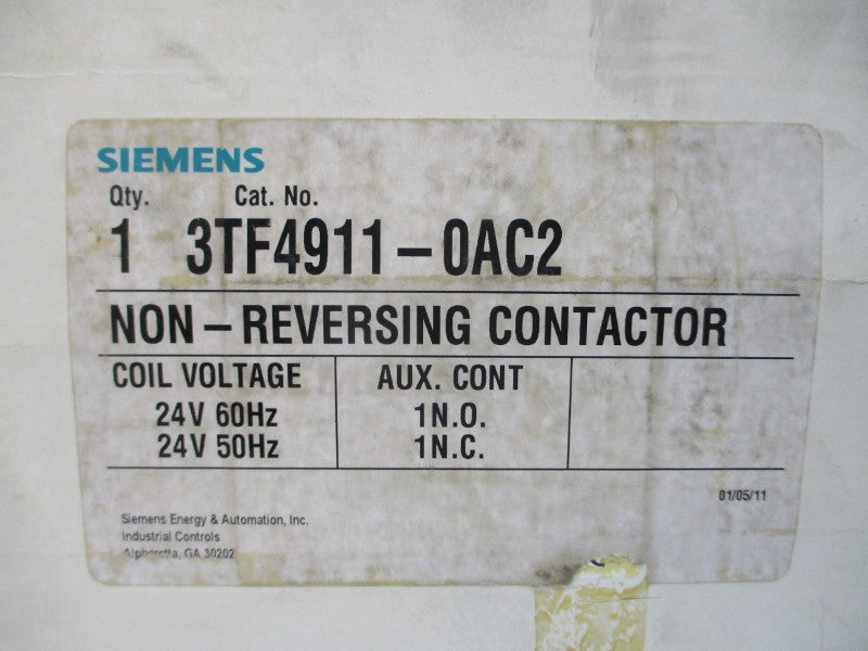SIEMENS 3TF4911-0AC2 24V 105A NSMP