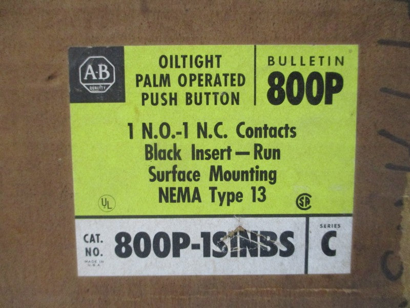 ALLEN BRADLEY 800P-1S1NBS SER. C 600V (AS PICTURED) (BR/YL) NSMP