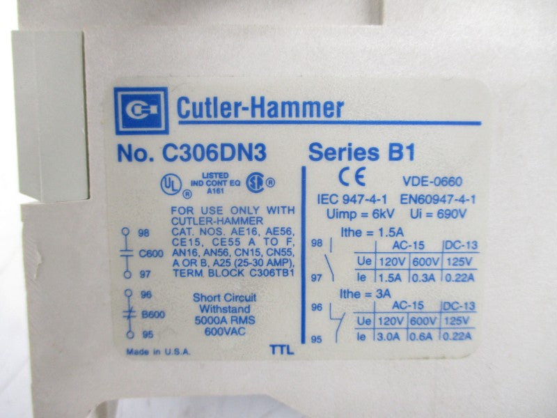 CUTLER HAMMER AE56BN0T1C SER. C1 24VDC 10A NSMP