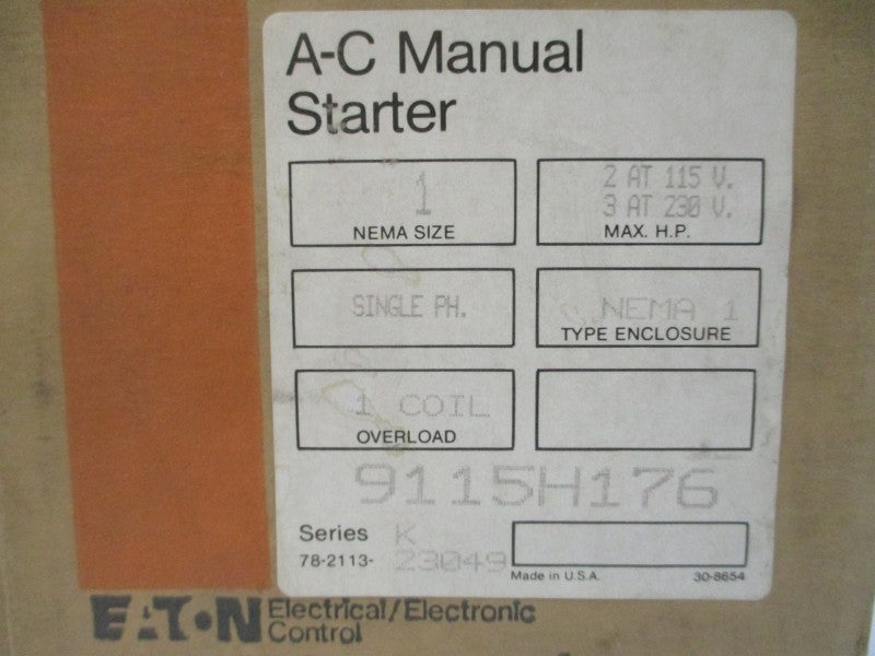 EATON 9115H176 SER. K 115/230V NSMP