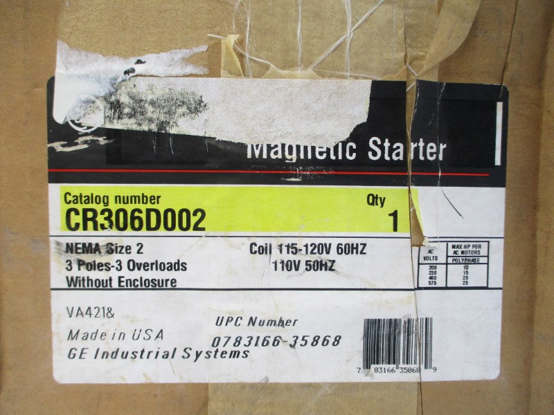 GENERAL ELECTRIC CR306D002 SER. A 110/115-120V 45A NSMP