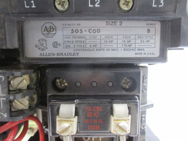 ALLEN BRADLEY 505-COD SER. B 110/115-120V 45A UNMP