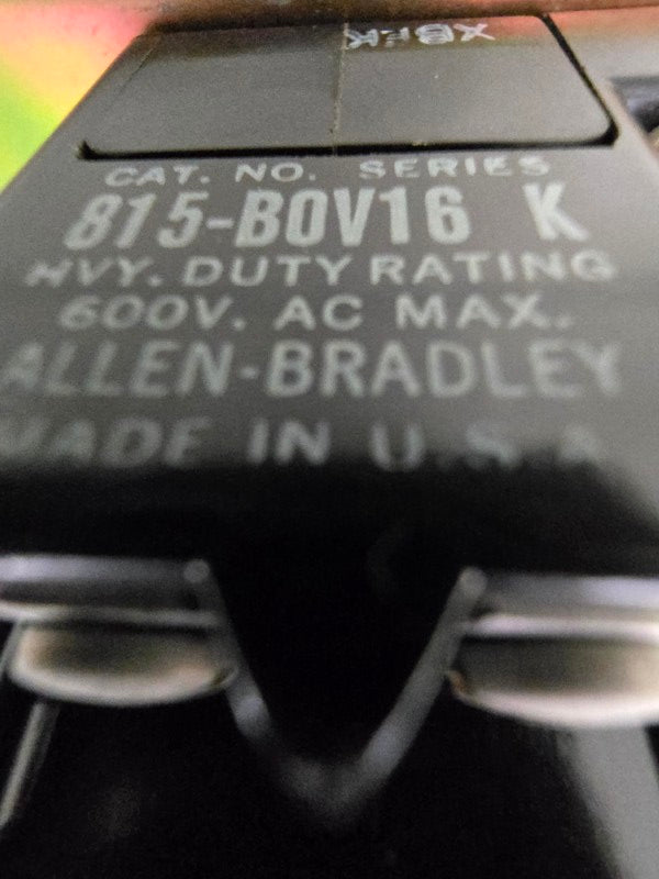 ALLEN BRADLEY 815-BAV16 SER. K 600VAC UNMP