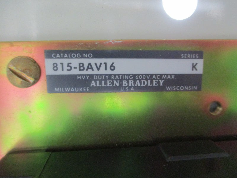 ALLEN BRADLEY 815-BAV16 SER. K 600VAC UNMP