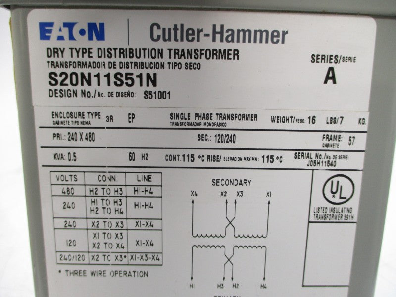 CUTLER HAMMER S20N11S51N SER. A 240/480V NSMP