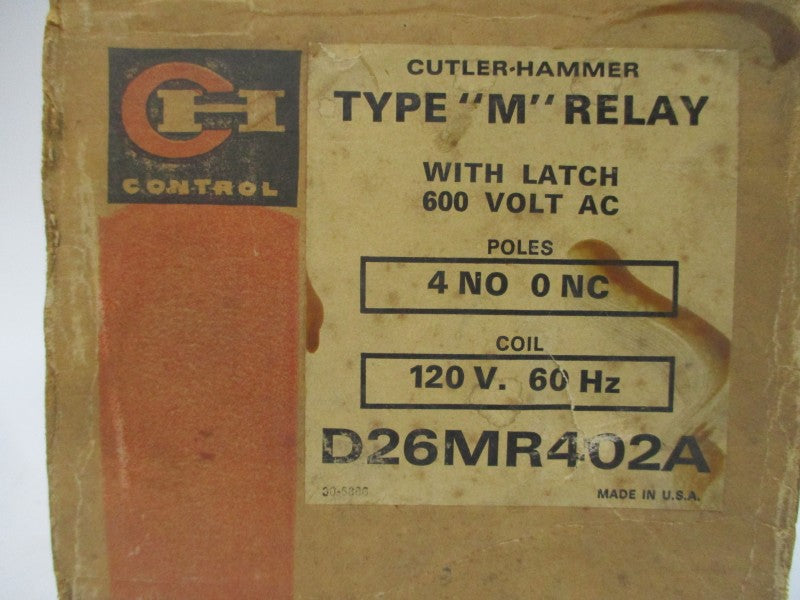CUTLER HAMMER D26MR402A SER. A2 110/120V 10A NSMP