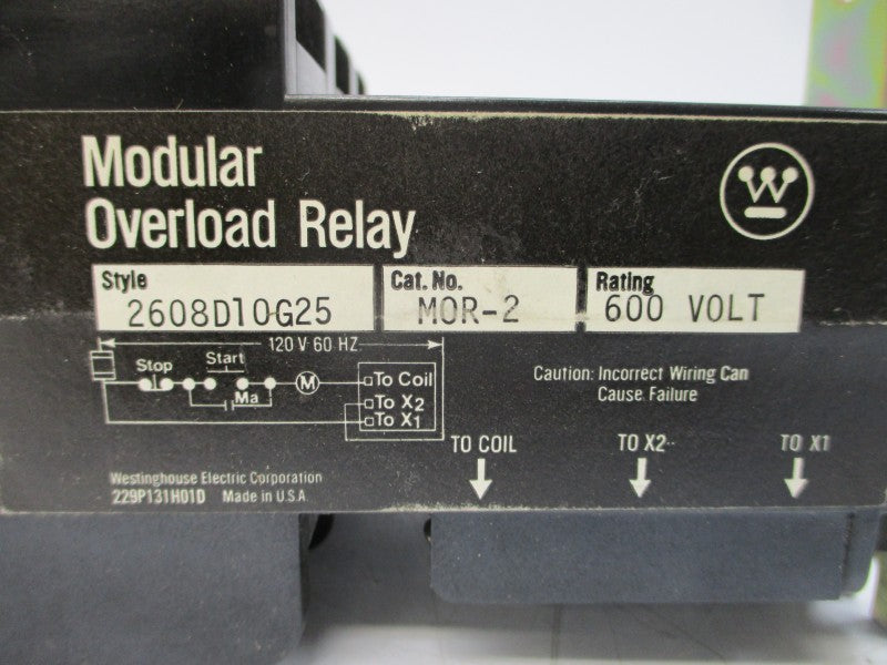 WESTINGHOUSE MOR2 2608D10G25 600VAC 45A NSMP
