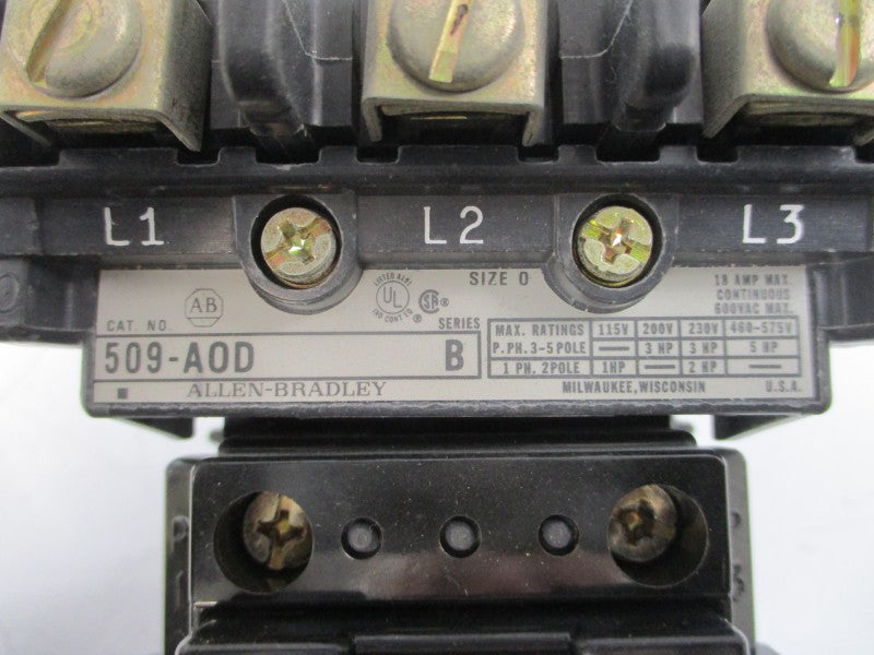 ALLEN BRADLEY 509-AOD SER. B 200-208V 18A NSNP