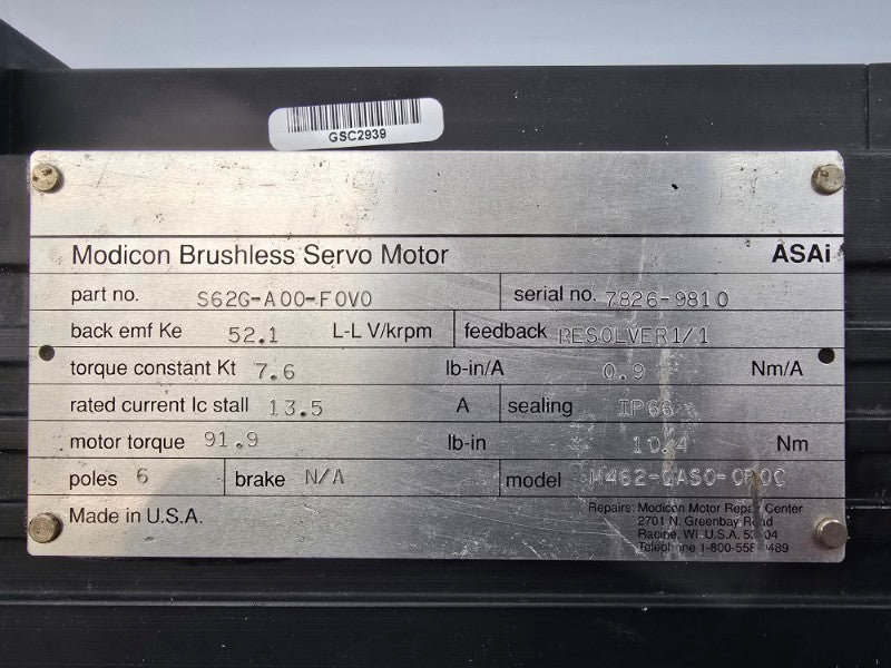 ASAI S62G-A00-F0V0 M462-GAS0-0P0C 7.6A NSNP