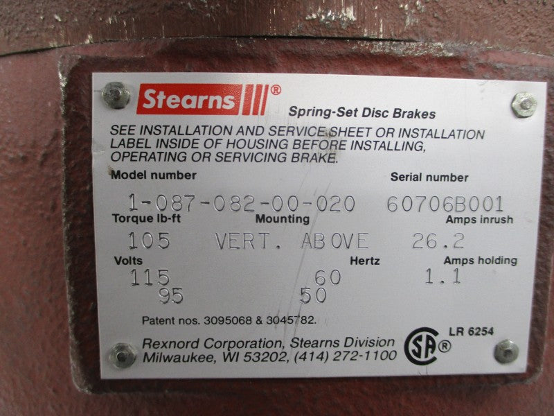 STEARNS 1-087-082-00-020 95/115V 26.2/1.1A NSNP
