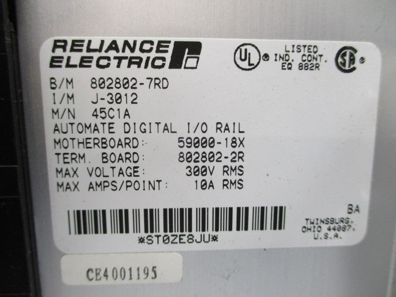 RELIANCE ELECTRIC 45C1A 802802-7RD 300V 10A NSMP
