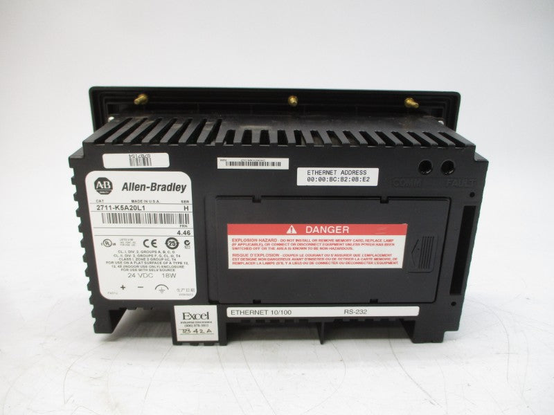 ALLEN BRADLEY 2711-K5A20L1 SER. H F/W 4.46 24VDC NSNP