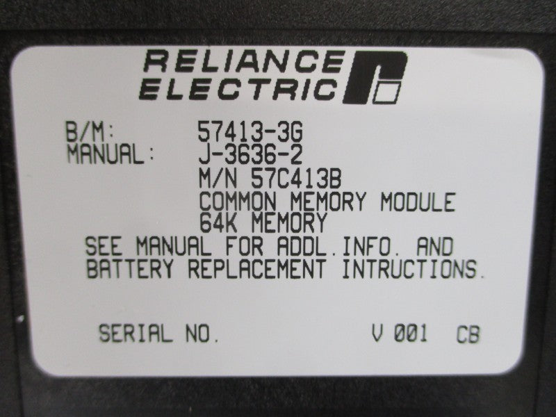 RELIANCE ELECTRIC R57C413B 57413-3G REMAN