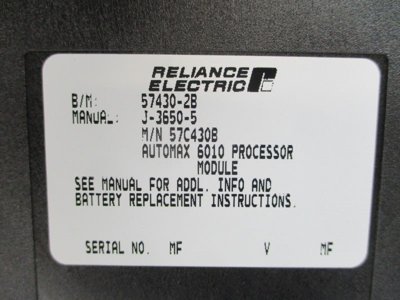 RELIANCE ELECTRIC R57C430B 57430-2B J-3650-5 REMAN