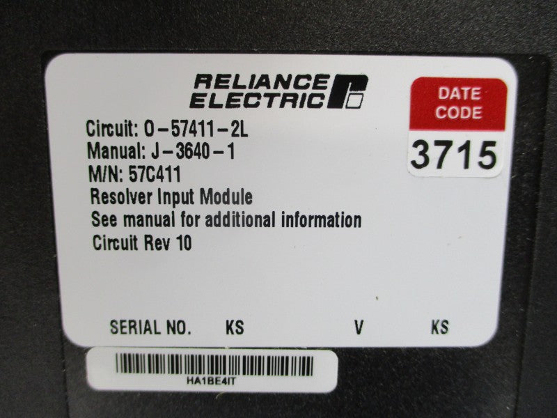 RELIANCE ELECTRIC R57C411 O-57411-2L REV. 10 REMAN