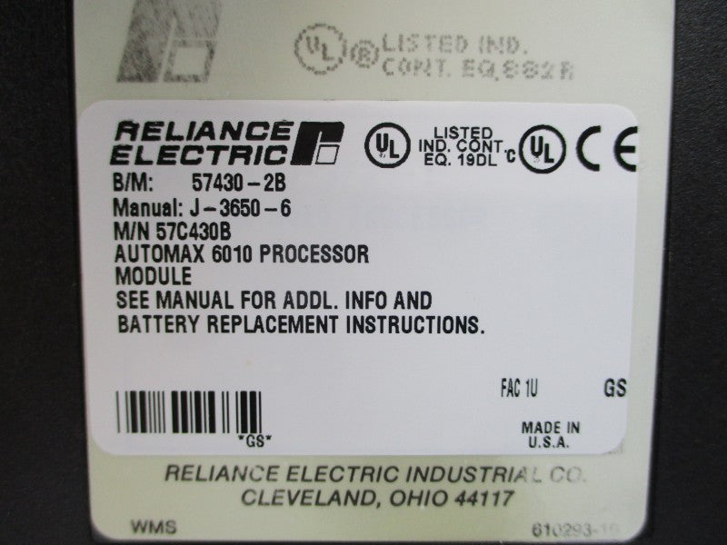 RELIANCE ELECTRIC R57C430B 57C430B 57430-2B REMAN