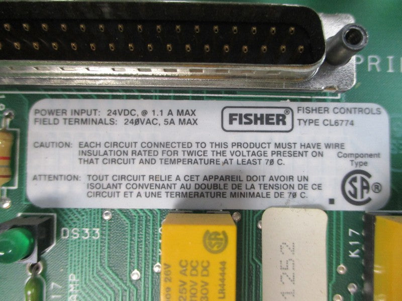 FISHER CONTROLS CL6774X1-A2 41B7289X022 240VAC 5A REV. H NUPI